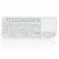 USB recarregável portátil 2.4 g teclado sem fio Qwerty c / Touchpad & Laser Pointer - branco