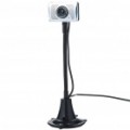 Flexível pescoço 300 K Pixel CMOS PC USB 2.0 Webcam - preto + prata