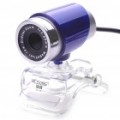 300 K Pixel CMOS PC USB 2.0 Webcam com Clip - azul + prata (110 CM-cabo)