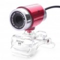 300 K Pixel CMOS PC USB 2.0 Webcam com Clip - vermelho + prata (110 CM-cabo)
