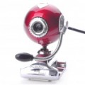 300 K Pixel CMOS PC USB 2.0 Webcam c / microfone Clip & - vermelho + prata (110 CM-cabo)