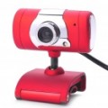 300 K Pixel CMOS PC USB 2.0 Webcam com LED branco luz & Clip - vermelho + prata (120 CM-cabo)