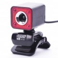 300 K Pixel CMOS PC USB 2.0 Webcam com Clip - vermelho + preto (110 CM-cabo)