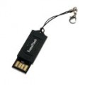 Mais pequeno deslize-para fora TransFlash MSD USB 2.0 Leitor de Carto Keychain
