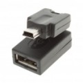 AF USB Mini 5 pinosos do giro adaptador/conversor (preto)