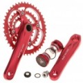 SHUN Aluminum Alloy Truvativ Crankset com / rolamento de esferas para bicicleta de estrada de montanha de velocidade 27 - rosa vermelha