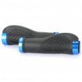 Pega ergonómica de bicicleta Bike plástico guiador mão de substituição - azul + preto (par)