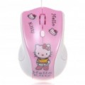 Bonito Mini Hello Kitty estilo USB 2.0 800 DPI mouse óptico - Pink + branco (68.5 CM-cabo)