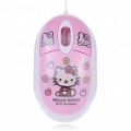 Bonito Mini Hello Kitty estilo USB 2.0 800 DPI mouse óptico - rosa + branco (74 CM-cabo)