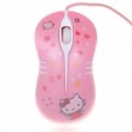 Bonito Mini Hello Kitty estilo USB 2.0 800 DPI mouse óptico - Pink + branco (121,5 CM-cabo)