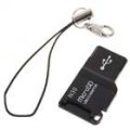 Leitor de cartão Micro SD TransFlash USB Ultra-Slim (cores sortidas)