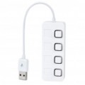 HUB de 4 portas USB 2.0 c / comutador Individual - branco