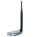 1000mW 802.11 b / g 54Mbps USB 2.0 adaptador de rede Wi-Fi Wireless com antena de 5dBi - Black