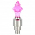 Vibração Sensor multicoloridos 1-LED decorativa pneu Valve Cap luz - Pink (3 x AG10)