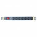 Unidade de distribuição de energia do AC 250V 4000W 7 portas 1U (3-Flat-Pin Plug)