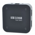 Super Speed USB 3.0 HUB de 4 portas de liga de alumínio (preto)