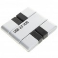 Cool estilo Robot USB 2.0 4-Port HUB - prata + preto
