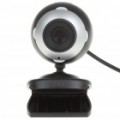 USB 1.3MP Eason Webcam com Clip & microfone para PC/Laptop - preto + prata