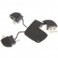 Compact USB para Mini USB/Micro USB/DC 2.0 mm adaptador de cabo de carregamento/dados
