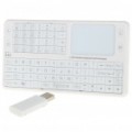Mini 2.4 GHz recarregável integrada teclado Wireless com Touch Pad Mouse - branco