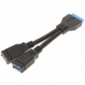 Mainboard 20-Pin Dual USB 3.0 AF adaptador cabo (15 CM-comprimento)