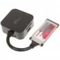 Placa USB 3.0 Express 4-Port Hub + USB 2.0 All-in-One Leitor de Carto Combo