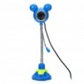 Flexível pescoço 300 K Pixel CMOS PC USB 2.0 Webcam c / microfone - azul