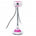 Flexível pescoço 300 K Pixel CMOS PC USB 2.0 Webcam c / microfone - branco + Rosa