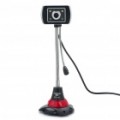 Flexível pescoço 300 K Pixel CMOS PC USB 2.0 Webcam c / microfone & 4-LED luz branca
