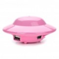 Bonito UFO em forma de USB 2.0 Hub de 3 portas - Pink