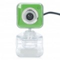 Unidade-free USB CMOS 300K Pixel Webcam c / Clip - verde + branco