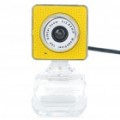 Unidade-free Webcam USB CMOS 300K Pixel c / microfone Clip & - amarelo + branco