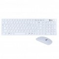 JK-8222 2,4 GHz 105-chave Wireless Keyboard & 1800DPI Optical Mouse conjunto - White (2 x AAA + 2 x AAA)