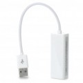 USB 2.0 com fio 10/100Mbps alta velocidade Ethernet Network Adapter Dongle - branco