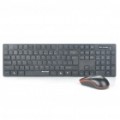 C5 2.4 GHz Wireless 104-chave Teclado + Mouse óptico conjunto - 800/1600DPI Black (2 x AAA + 2 x AAA)