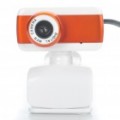 USB 300 KP Eason clip-on Webcam com microfone embutido para PC/Laptop - laranja