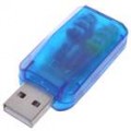 USB para placa de som do áudio cristalino azul