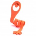 Flexível Cartoon risada rosto estilo fio cabo Cable Tie Twister Organizador - laranja