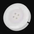 Bonito botão estilo plástico Earphone cabo Winder/organizador com Clip - branco