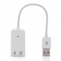 USB 7.1 Virtual adaptador de placa de som do canal externo - branco