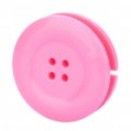 Bonito botão estilo plástico Earphone cabo Winder organizador com Clip - Pink