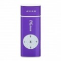 2-em-1 USB rede Dongle de TV on-line + MP3 Player com / TF Slot - roxo