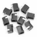 2.0 mm DC Power Jack conector - preto (Pack de 10 peças)