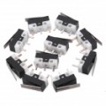 3 Pinos Mini Micro Switch c / Push Button - preto (Pack de 10 peças)