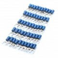 Cabo garfo Terminal conector - azul + prata de cobre (6.5 MM / 50 peça Pack)