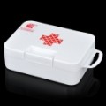 Plástico PP Cruz Vermelha padrão medicina pílula armazenamento caixa Case - branco (tamanho S)