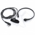 3.5 mm + 2,5 mm Walkie Talkie acústica Tube auricular e microfone - preto (135 cm-comprimento)