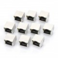 RJ45 Soquete de rede com indicadores luminosos - preto + prata (AC 125V / 10-peça Pack)