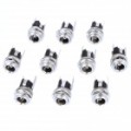 Conector DC-025 2,5 mm DC Power - prata + preto (Pack de 10 peças)
