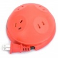 Adaptador de energia de Sockets 3 x 2-Flat-Pin + 1 x 3-Flat-Pin (2-Flat-Pin Plug / aleatório cor)